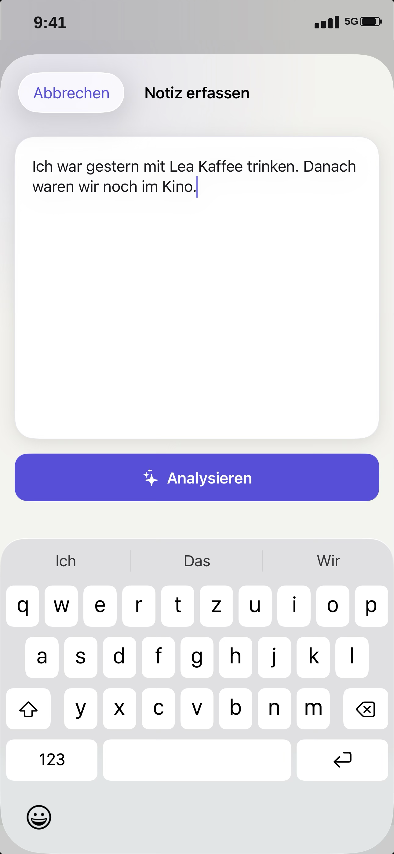 Notiz erfassen